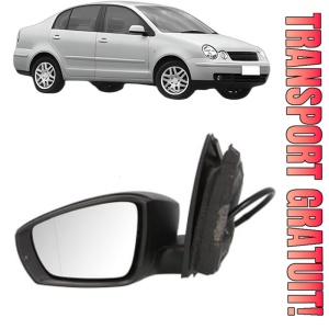 Oglinda Stanga Volkswagen POLO IV Saloon (9A4, 9A2, 9N2, 9A6) din 2002 - 2012, Auto, Reglaj electric, Completa