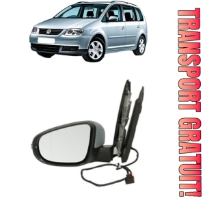 Oglinda Stanga Volkswagen TOURAN (1T1, 1T2) din 2003 - 2010, Auto, Reglaj electric, Completa