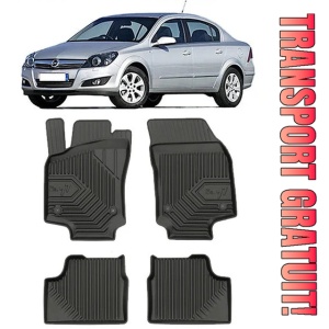 Opel Astra H Din 2004 - 12.2014, Sedan , Set Covorase Auto Tip Tavita Premium 3D, din cauciuc