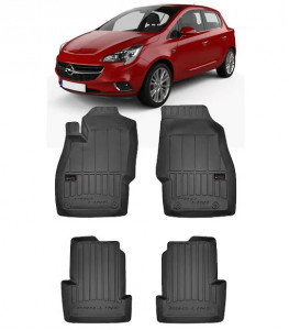 Opel Corsa E, Hatchback, Din 12.2014 - 05.2019 , Set Covorase Auto Tip Tavita Premium 3D, din cauciuc accesorii pentru autoturismul tau - masina v172473