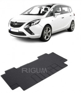 Opel Zafira Life, Van, fabricat din 03.2019 - Prezent, Rand 2, Masina Are 6 Locuri, set covorase auto dedicate, din cauciuc 100% Premium accesorii pentru autoturismul tau - masina v157303