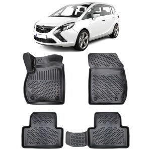 Opel Zafira Tourer C 2011-2019 Set 4 covorase auto din cauciuc tip tavita premium line 3D - Transport Gratuit! accesorii pentru autoturismul tau - masina v48560