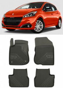 Peugeot 208 I Din 03.2012 - 05.2019, Hatchback , Set Covorase Auto Tip Tavita Premium 3D, din cauciuc accesorii pentru autoturismul tau - masina v166770