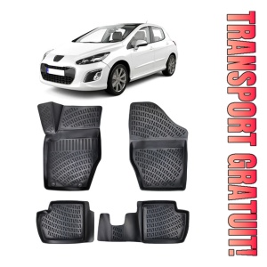Peugeot 308 I 2008-2013 Set 4 covorase auto din cauciuc tip tavita premium line 3D