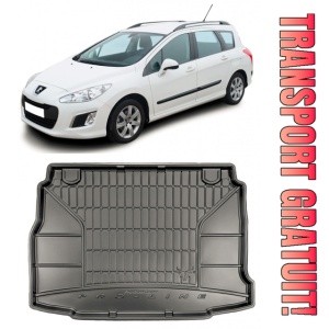 Peugeot 308 II Hatchback din 08.2013 - Prezent, Tavita Pentru Portbagaj Lux Premium Dedicata, Portbagaj Superior Roata Rezerva Normala *1