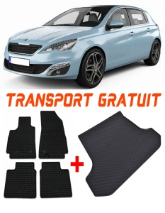 Peugeot 308 Set Covorase + tavita portbagaj auto Peugeot 308 SW fabricatie 2007 - 2013, caroserie combi accesorii pentru autoturismul tau - masina v500