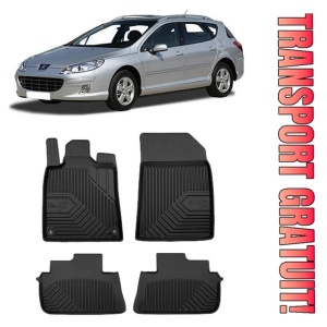 Peugeot 407 Din 2004 - 12.2010, Combi , Set Covorase Auto Tip Tavita Premium 3D, din cauciuc