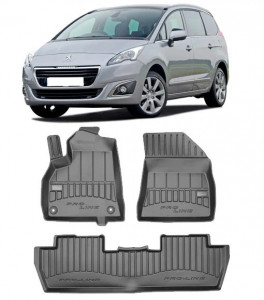 Peugeot 5008 I, Suv, Din 05.2009 - 06.2017 , Set Covorase Auto Tip Tavita Premium 3D, din cauciuc accesorii pentru autoturismul tau - masina v173951