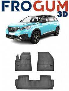 Peugeot 5008 II, Suv, Din 07.2017 - Prezent , Set Covorase Auto Tip Tavita Premium 3D, din cauciuc accesorii pentru autoturismul tau - masina v174263