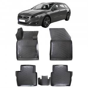 Peugeot 508 II 2018- Set 4 covorase auto din cauciuc tip tavita premium line 3D accesorii pentru autoturismul tau - masina v243438