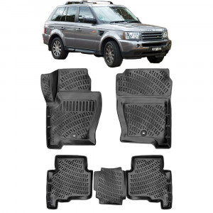 Range Rover Sport I (L320) 2005-2013 Set 4 covorase auto din cauciuc tip tavita premium line 3D accesorii pentru autoturismul tau - masina v243111