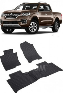 Renault Alaskan, Pick-Up, fabricat din 09.2017 - Prezent, Tunel Inclus, set covorase auto dedicate, din cauciuc 100% Premium accesorii pentru autoturismul tau - masina v153489