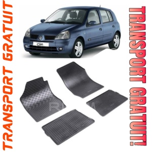 Renault Clio II, Hatchback, fabricat din 1998 - 08.2005, set covorase auto dedicate, din cauciuc 100% Premium
