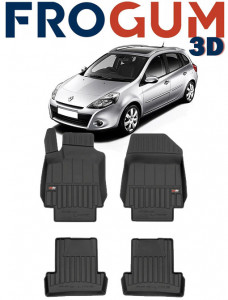 Renault Clio III Din 01.2008 - 02.2013, Combi , Set Covorase Auto Tip Tavita Premium 3D, din cauciuc accesorii pentru autoturismul tau - masina v162383
