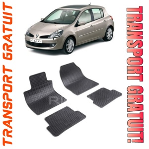 Renault Clio III, Hatchback, fabricat din 09.2005 - 09.2012, set covorase auto dedicate, din cauciuc 100% Premium