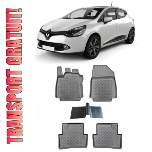 Renault Clio IV, Hatchback, Din 10.2012 pana 08.2019 , Set 5 Covorase Auto Tip Tavita Premium 3D, din cauciuc