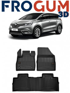 Renault Espace V, Van, Din 04.2015 - Prezent , Set Covorase Auto Tip Tavita Premium 3D, din cauciuc accesorii pentru autoturismul tau - masina v173692