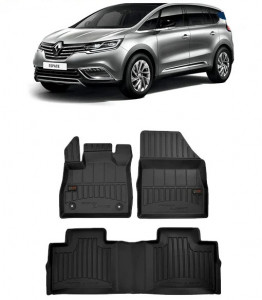 Renault Espace V, Van, Din 04.2015 - Prezent , Set Covorase Auto Tip Tavita Premium 3D, din cauciuc accesorii pentru autoturismul tau - masina v173693