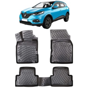 Renault Kadjar 2015-2021 Set 4 covorase auto din cauciuc tip tavita premium line 3D - Transport Gratuit! accesorii pentru autoturismul tau - masina v48437