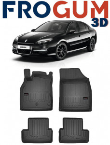 Renault Laguna III, Hatchback, Din 07.2007 - 12.2015 , Set Covorase Auto Tip Tavita Premium 3D, din cauciuc accesorii pentru autoturismul tau - masina v172666