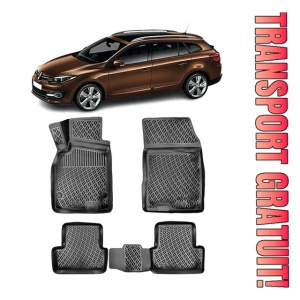 Renault Megane 3 Stw 2008-2016 Set 4 covorase auto din cauciuc tip tavita premium line 3D
