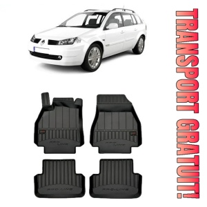 Renault Megane II, Hatchback, Din 10.2002 - 10.2008 , Set Covorase Auto Tip Tavita Premium 3D, din cauciuc