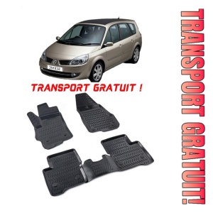 Renault Scenic II 2003-2009 Set 4 covorase auto din cauciuc tip tavita premium line 3D - Transport Gratuit!