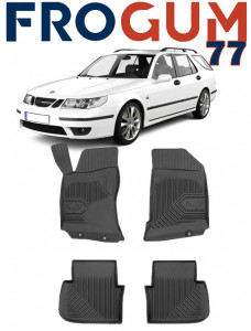 Saab 9-5 Din 1998 - 2010, Combi , Set Covorase Auto Tip Tavita Premium 3D, din cauciuc accesorii pentru autoturismul tau - masina v161750