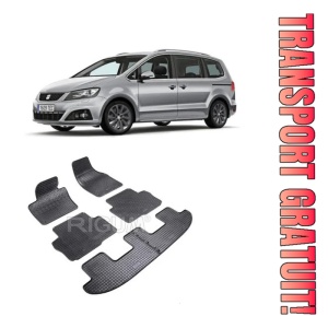 Seat Alhambra II, Van, fabricat din 09.2010 - Prezent, 7 Locuri, set covorase auto dedicate, din cauciuc 100% Premium