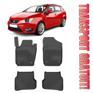 Seat Ibiza IV Din 05.2008 - 05.2017, Hatchback, 6J/6P , Set Covorase Auto Tip Tavita Premium 3D, din cauciuc