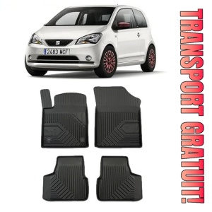 Seat MII Din 12.2011 - 2019, Hatchback , Set Covorase Auto Tip Tavita Premium 3D, din cauciuc