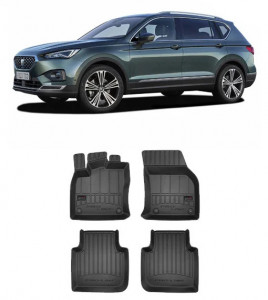 Seat Tarraco, Suv, Din 10.2018 - Prezent , Set Covorase Auto Tip Tavita Premium 3D, din cauciuc accesorii pentru autoturismul tau - masina v173043
