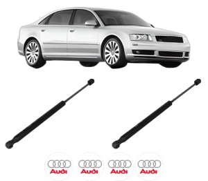 Set 2 amortizoare portbagaj haion AUDI A8 D3 (4E2, 4E8) din 2002-2010, 2 bucati, KROSNO, 4 stickere auto AUDI v3469