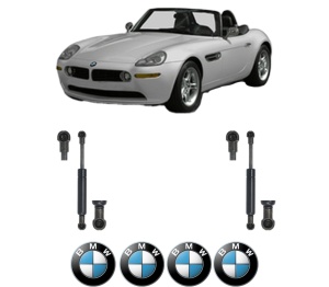 Set 2 amortizoare portbagaj haion BMW Seria Z8 Roadster (E52) din 2000-2003, 2 bucati, KROSNO, 4 stickere auto BMW Seria v949