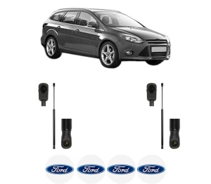 Set 2 amortizoare portbagaj haion FORD FOCUS III Turnier din 2010-2020, 2 bucati, MAGNUM TECHNOLOGY, 4 stickere auto FORD v6769