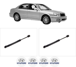 Set 2 amortizoare portbagaj haion HYUNDAI SONATA IV (EF) din 2001-2004, 2 bucati, KROSNO, 4 stickere auto HYUNDAI v2574