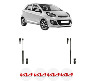 Set 2 amortizoare portbagaj haion KIA PICANTO II (TA) din 2011-2017, 2 bucati, KROSNO, 4 stickere auto KIA v2269