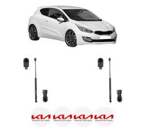 Set 2 amortizoare portbagaj haion KIA PRO CEE'D (JD) din 2013-2018, 2 bucati, KROSNO, 4 stickere auto KIA v2209