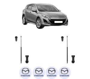 Set 2 amortizoare portbagaj haion MAZDA 3 (BL) din 2008-2014, 2 bucati, KROSNO, 4 stickere auto MAZDA v834