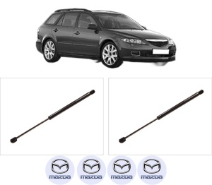 Set 2 amortizoare portbagaj haion MAZDA 6 Station Wagon (GY) din 2002-2008, 2 bucati, KROSNO, 4 stickere auto MAZDA v4194