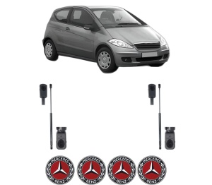 Set 2 amortizoare portbagaj haion MERCEDES-BENZ A-CLASS (W169) din 2004-2012, 2 bucati, MAGNUM TECHNOLOGY, 4 stickere auto MERCEDES-BENZ v4969