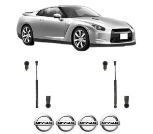 Set 2 amortizoare portbagaj haion NISSAN GT-R (R35) din 2007-2011, 2 bucati, KROSNO, 4 stickere auto NISSAN v2149