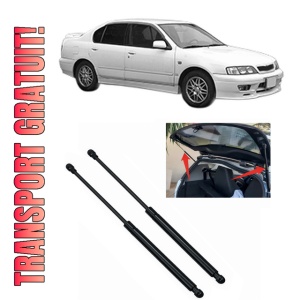 Set 2 amortizoare portbagaj haion NISSAN PRIMERA Hatchback (P11) din 1996-2002, 2 bucati, KROSNO, 4 stickere auto NISSAN