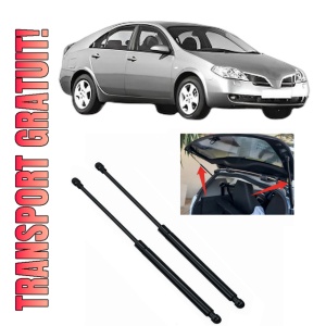 Set 2 amortizoare portbagaj haion NISSAN PRIMERA (P12) din 2002-2008, 2 bucati, KROSNO, 4 stickere auto NISSAN
