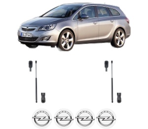 Set 2 amortizoare portbagaj haion OPEL ASTRA J Sports Tourer (P10) din 2010-2015, 2 bucati, MAGNUM TECHNOLOGY, 4 stickere auto OPEL v6229