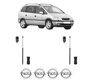Set 2 amortizoare portbagaj haion OPEL ZAFIRA A MPV (T98) din 1999-2005, 2 bucati, MAGNUM TECHNOLOGY, 4 stickere auto OPEL v6409