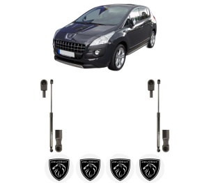 Set 2 amortizoare portbagaj haion PEUGEOT 3008 I MPV (0U_) din 2009-2016, 2 bucati, KROSNO, 4 stickere auto PEUGEOT v1429
