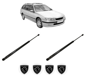 Set 2 amortizoare portbagaj haion PEUGEOT 406 Break (8E/F) din 1996-2004, 2 bucati, KROSNO, 4 stickere auto PEUGEOT v5089