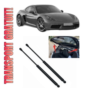 Set 2 amortizoare portbagaj haion PORSCHE 718 CAYMAN (982) din 2016-2017, 2 bucati, KROSNO, 4 stickere auto PORSCHE