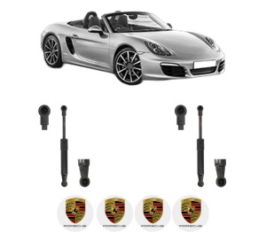 Set 2 amortizoare portbagaj haion PORSCHE BOXSTER (981) din 2012-2016, 2 bucati, KROSNO, 4 stickere auto PORSCHE v709